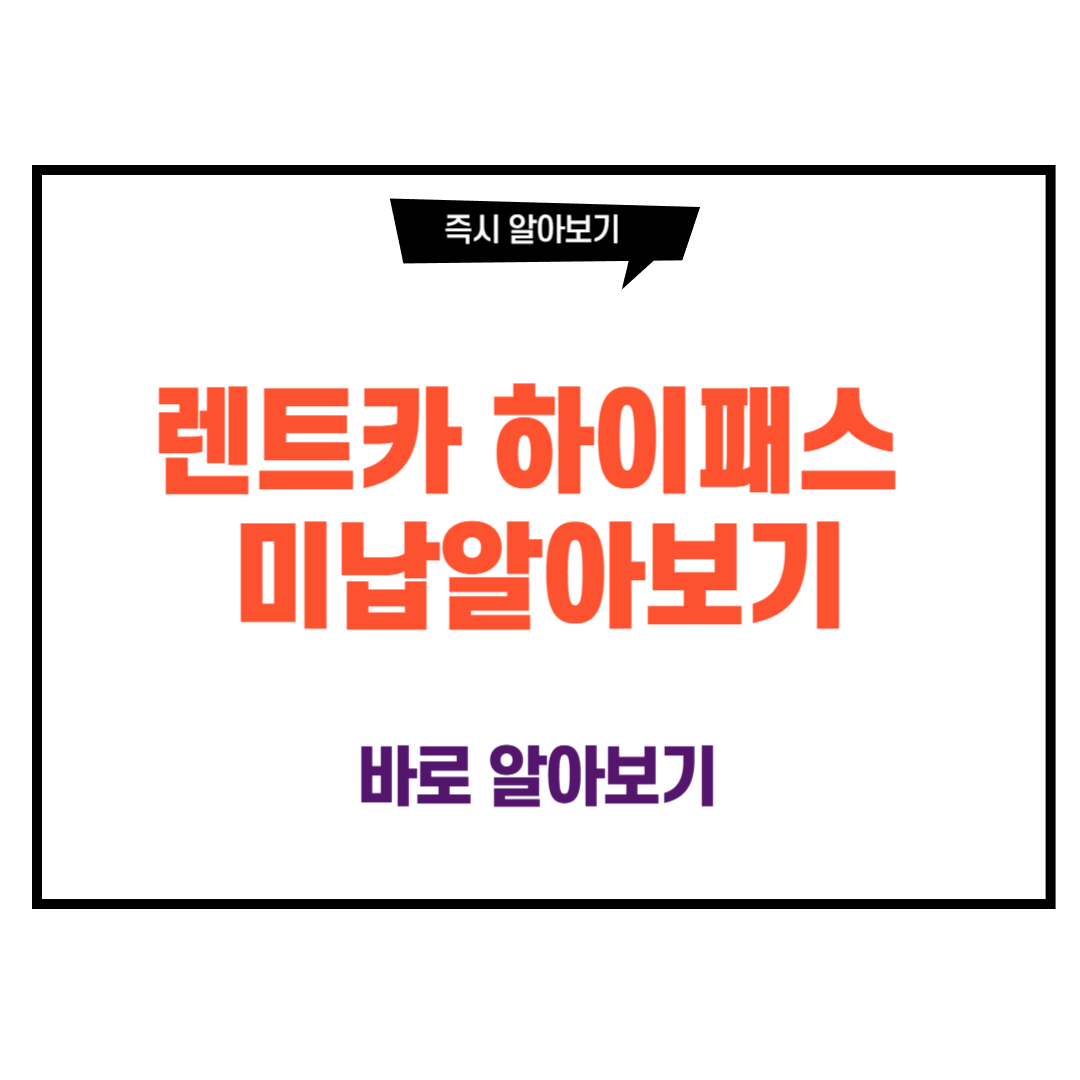 렌트카 하이패스 미납