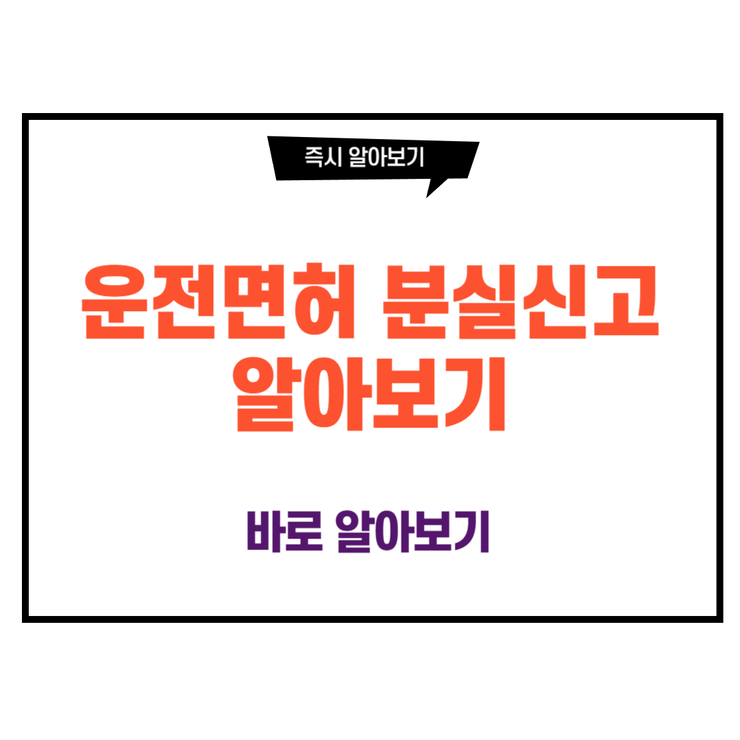 운전면허 분실신고