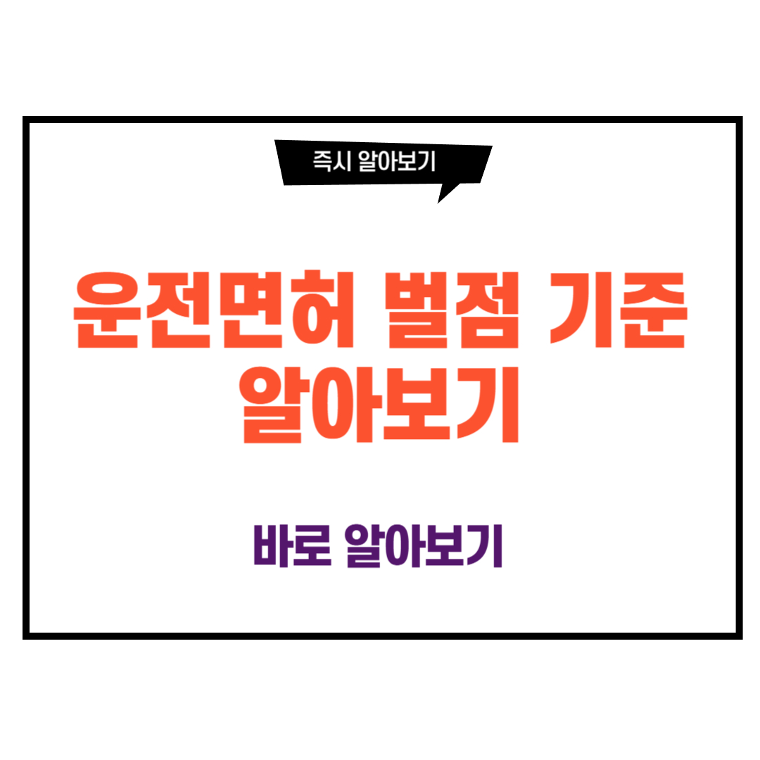 운전면허 벌점 기준