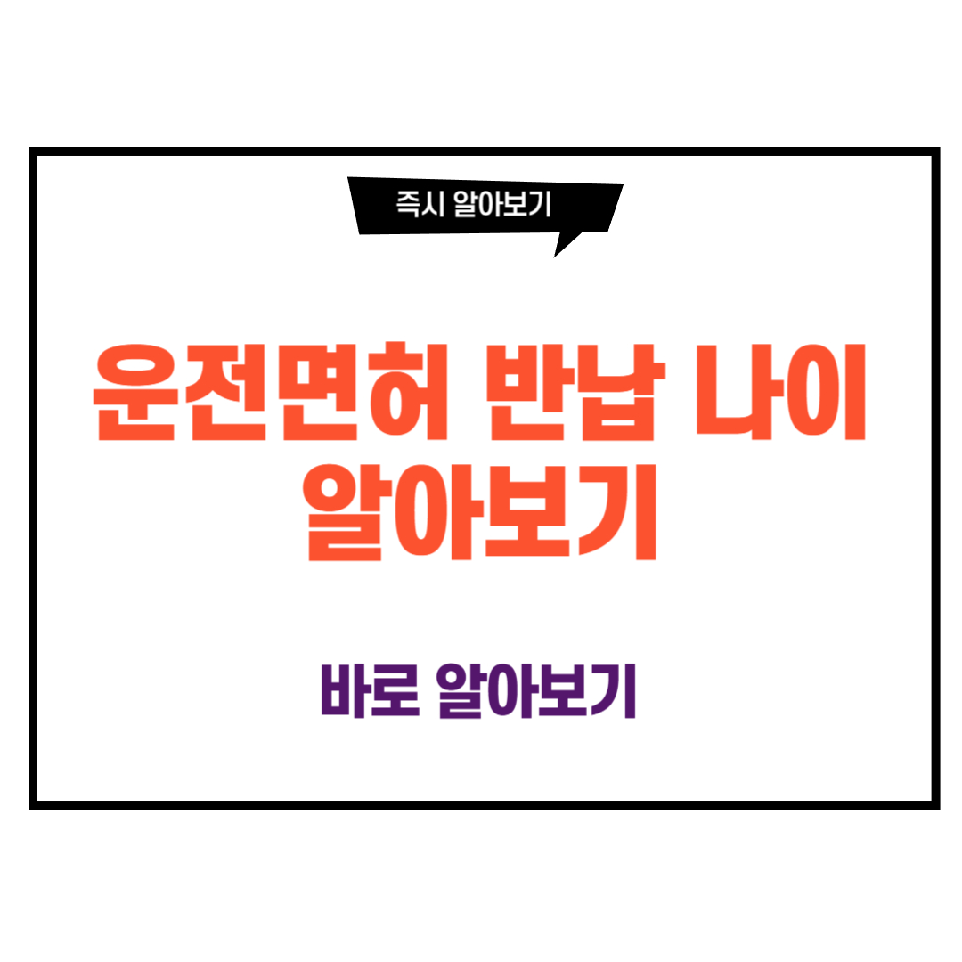 운전면허 반납 나이