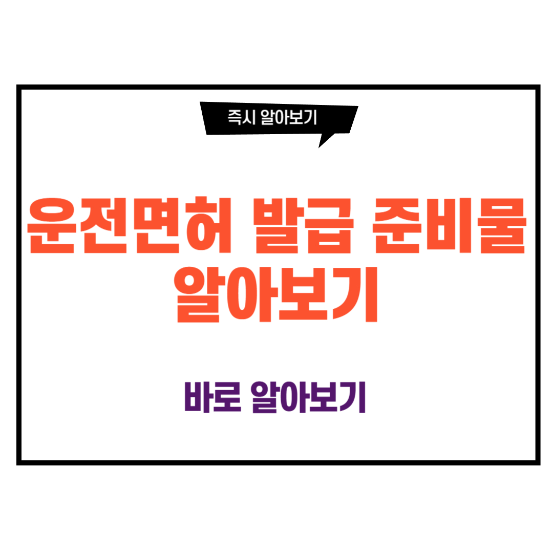 운전면허 발급 준비물