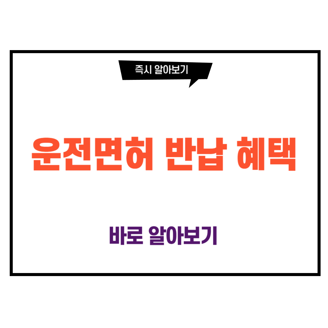 운전면허 반납 혜택