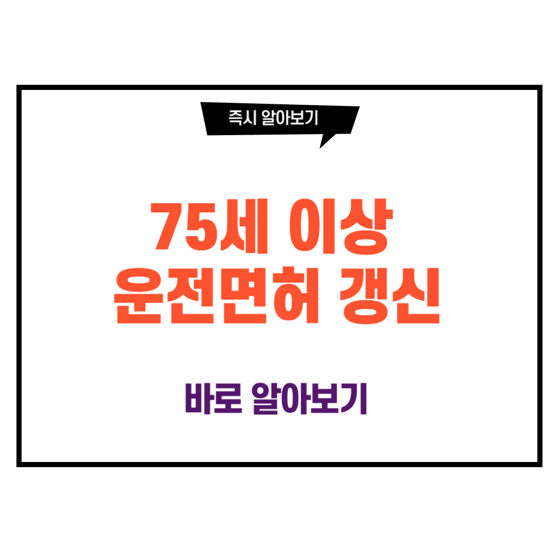 75세 이상 운전면허 갱신