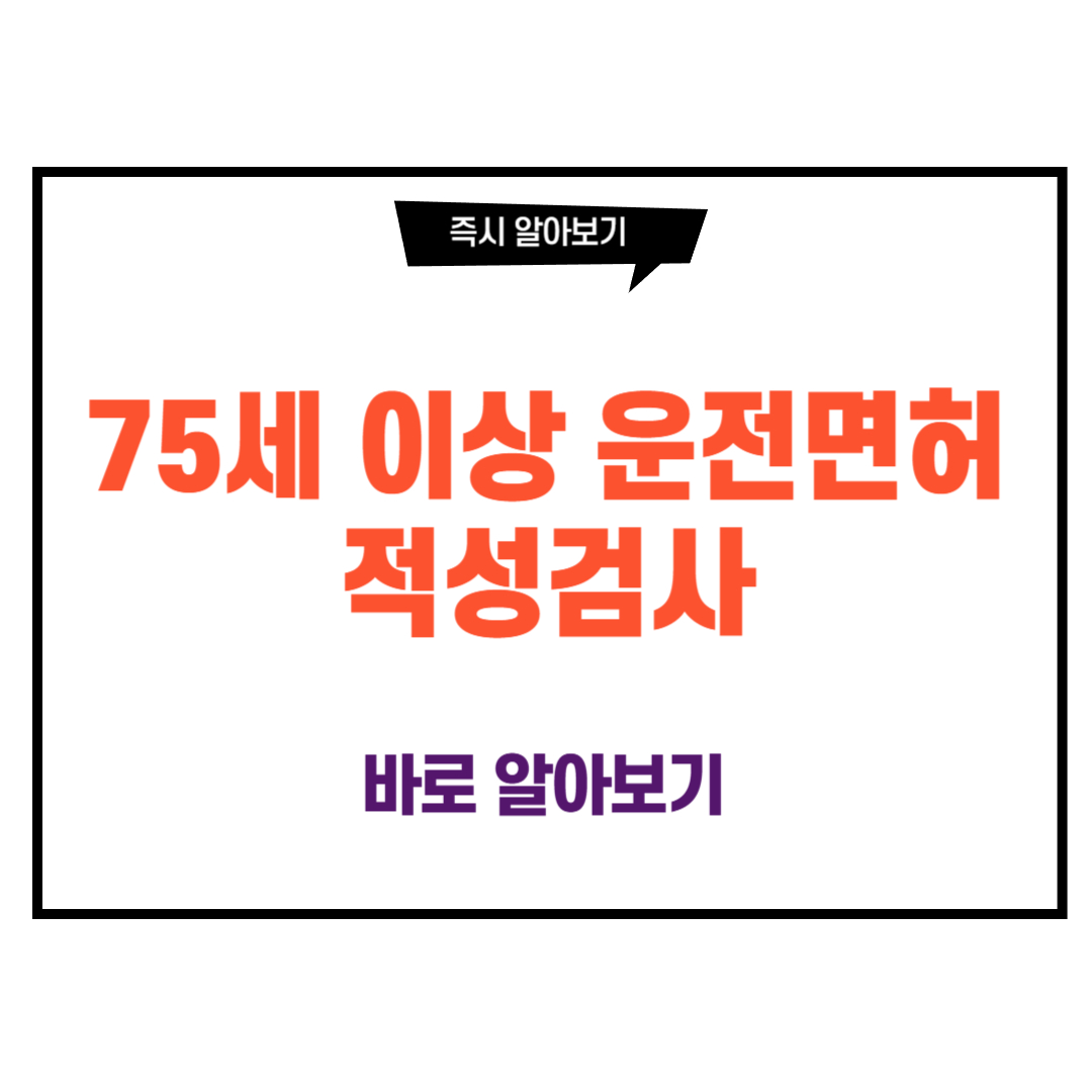 75세 이상 운전면허 적성검사