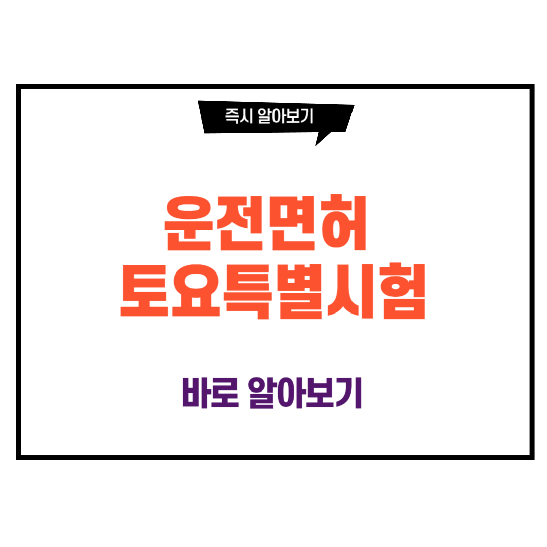 운전면허 토요특별시험