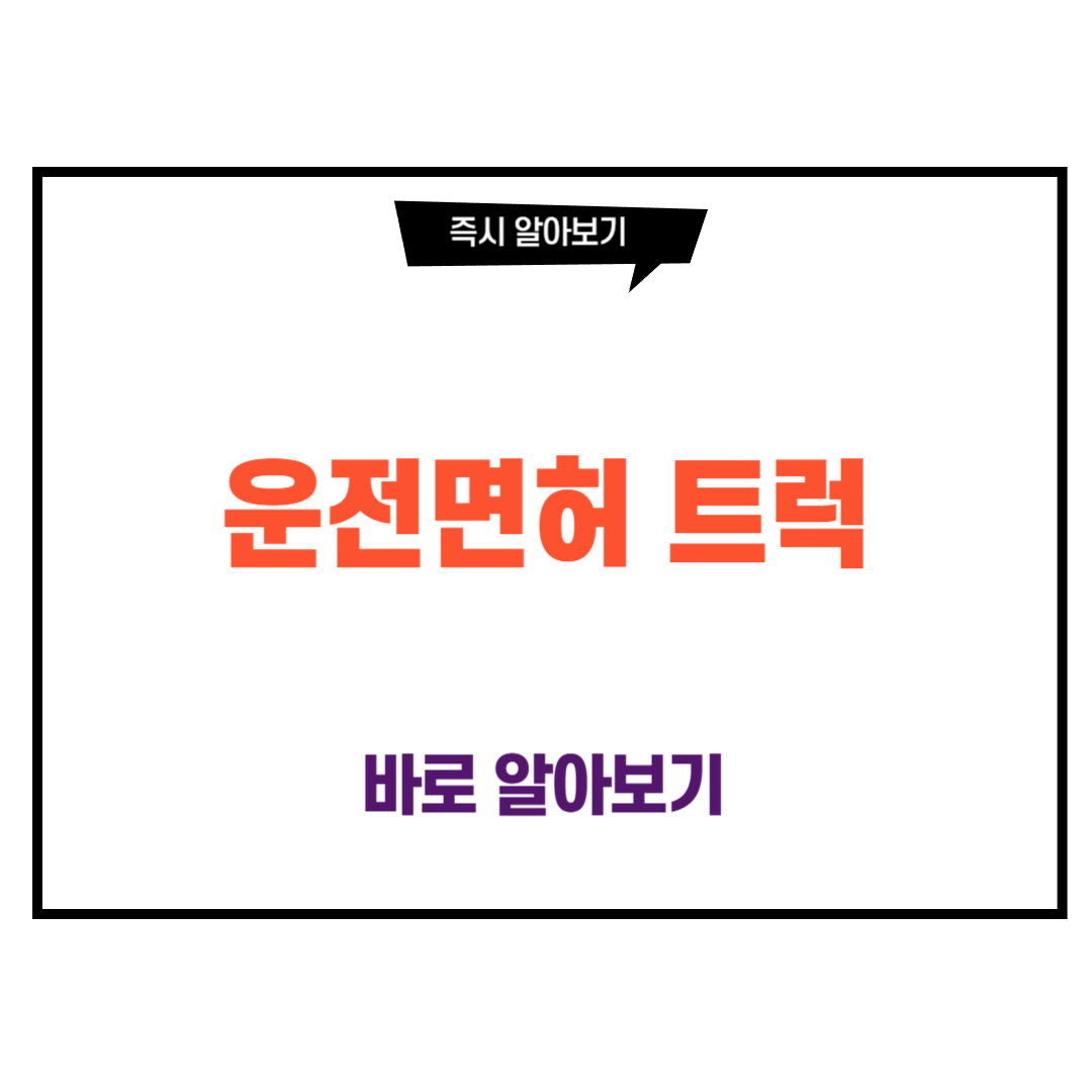 운전면허 트럭