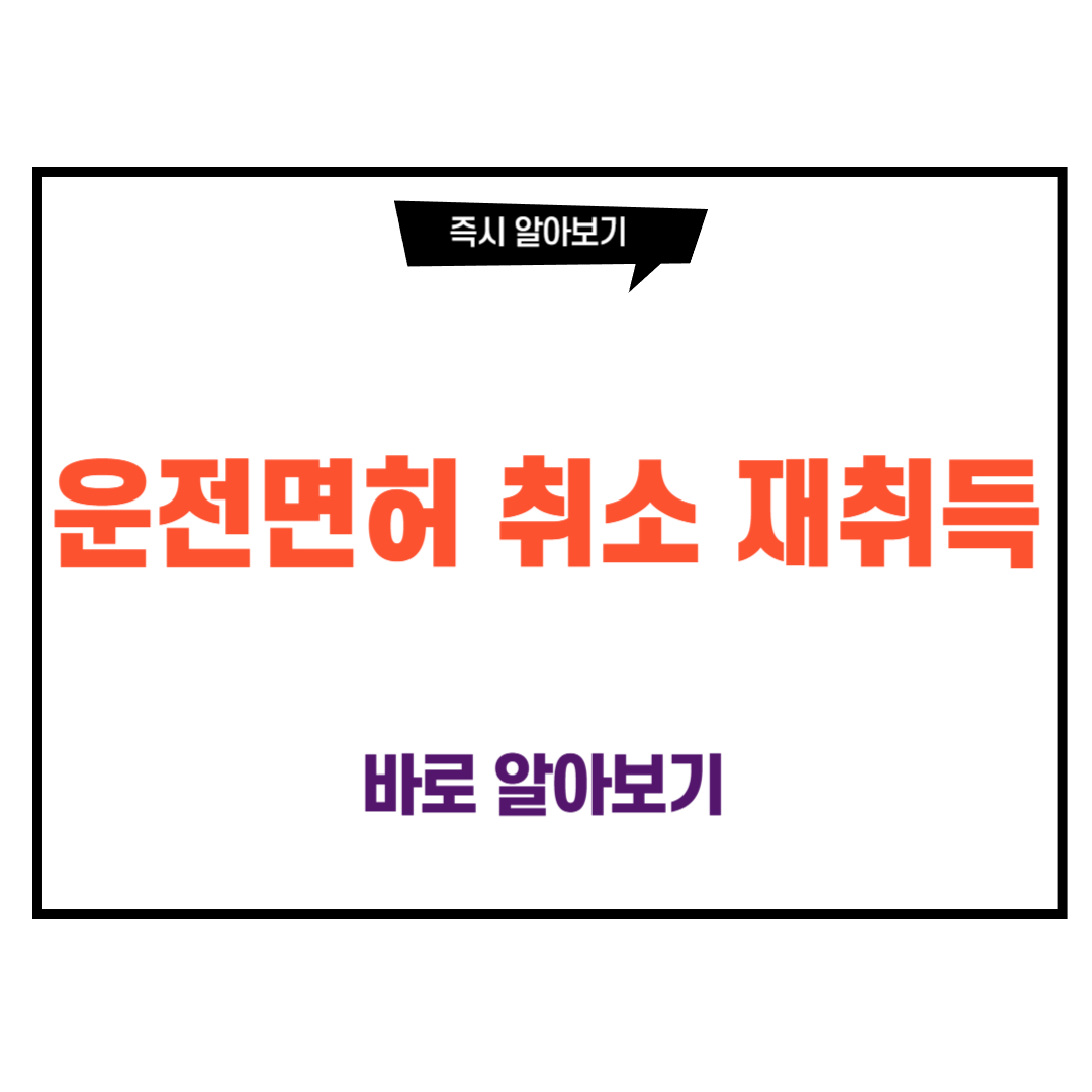 운전면허 취소 재취득