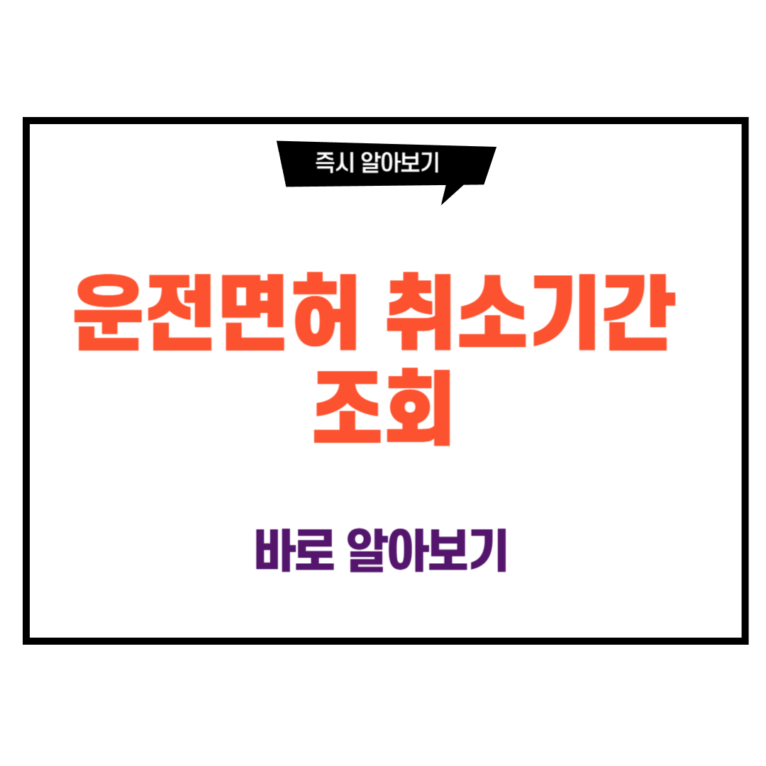 운전면허 취소기간 조회