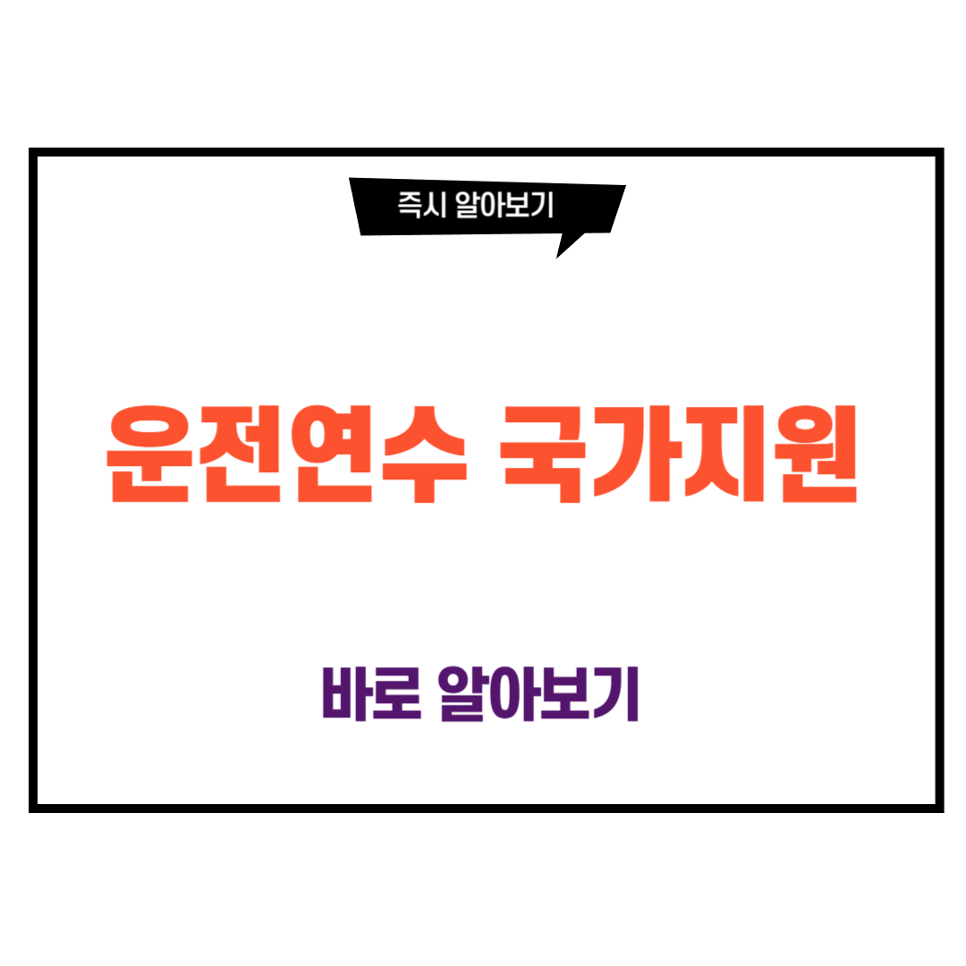 운전연수 국가지원