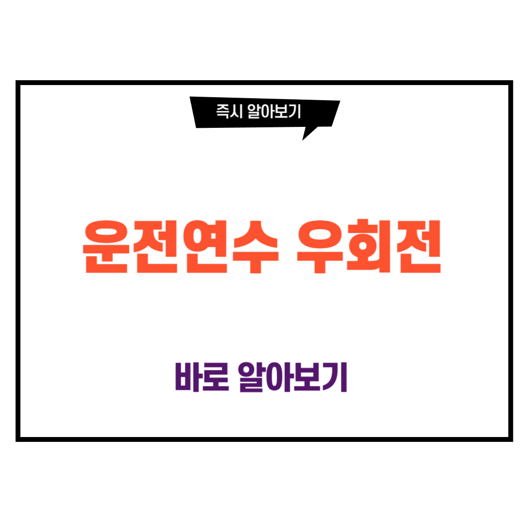 운전연수 우회전