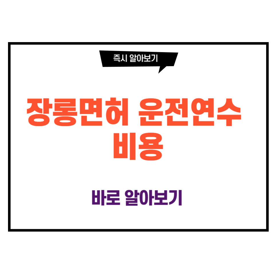 장롱면허 운전연수 비용