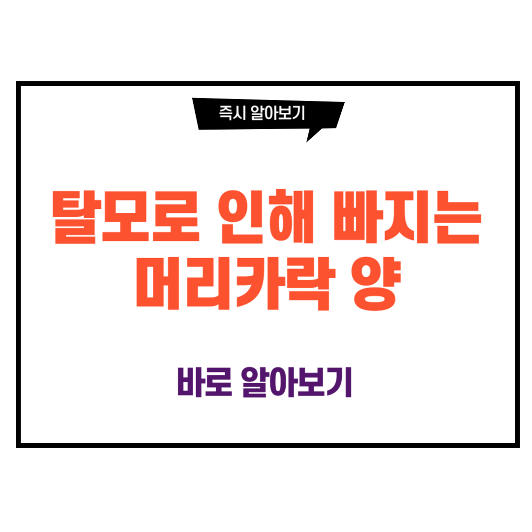 탈모로 인해 빠지는 머리카락 양